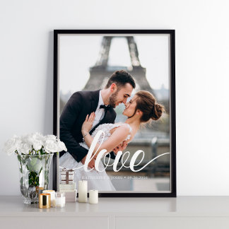 Póster Elegante guión "Amor" Foto superpuesta