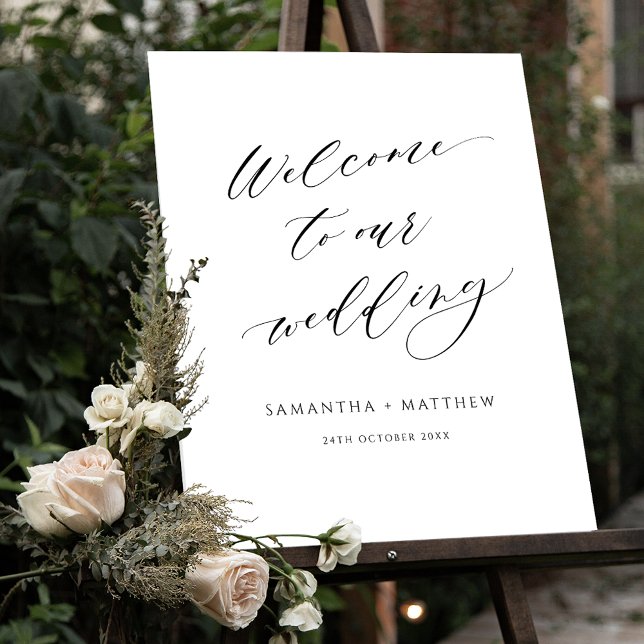 Póster Elegante guión Bienvenido a nuestro Rótulo Boda (Subido por el creador)