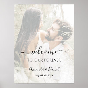 Póster Elegante guión de foto Boda de superposición de fo