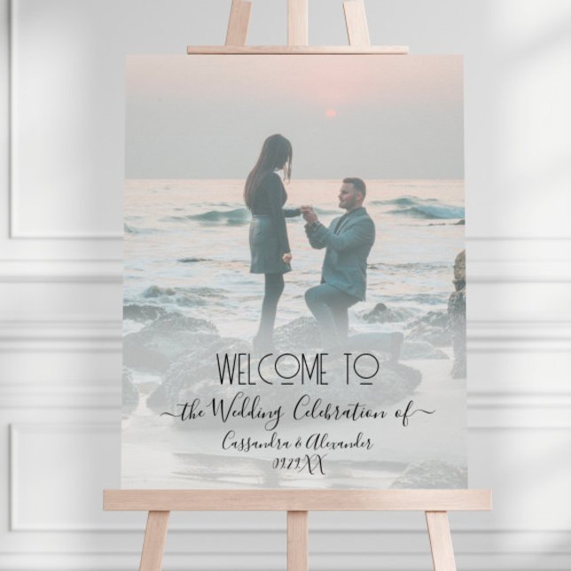 Póster Elegante guión de fotografía Bienvenido a nuestro  (Subido por el creador)