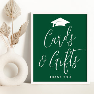 Póster Elegante guión de tarjetas y regalos de graduación