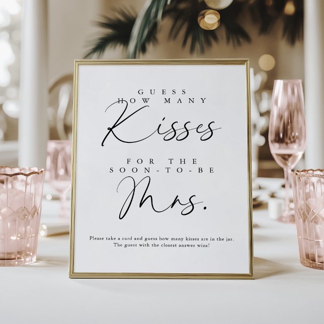 Póster Elegante Guión Escrito A Mano Cuántos Besos Juego (Subido por el creador)