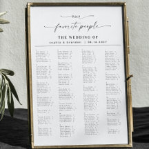 Elegante guión gráfico de asientos alfabéticos Bod