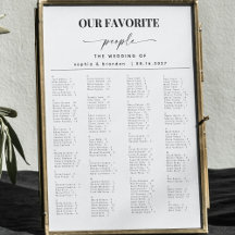 Elegante guión gráfico de asientos alfabéticos Bod