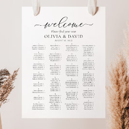 Póster Elegante guión gráfico de asientos de bienvenida a