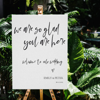 Póster Elegante Guión minimalista Bienvenido A Nuestro Bo