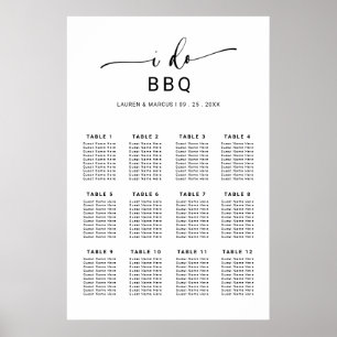 Póster Elegante Guión Rústico I Hago BBQ