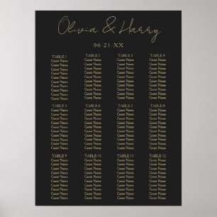 Póster Elegante guión Sencillo y moderno gráfico de asien