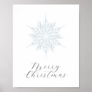Póster Elegante helado azul copo de nieve Feliz Poster de