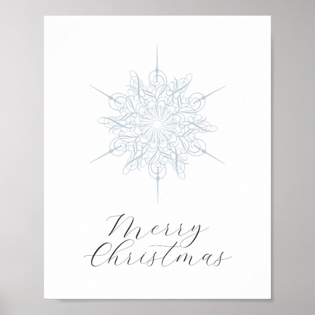 Póster Elegante helado azul copo de nieve Feliz Poster de (Frente)