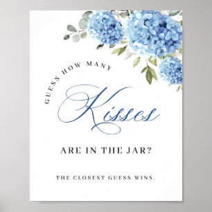 Póster Elegante Hydrangea Azul Eucalyptus Ducha Bridal