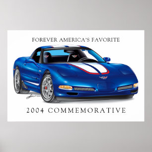 Póster Elegante Ilustracion conmemorativo Vette