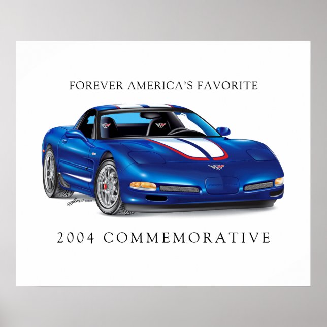 Póster Elegante Ilustracion conmemorativo Vette (Frente)