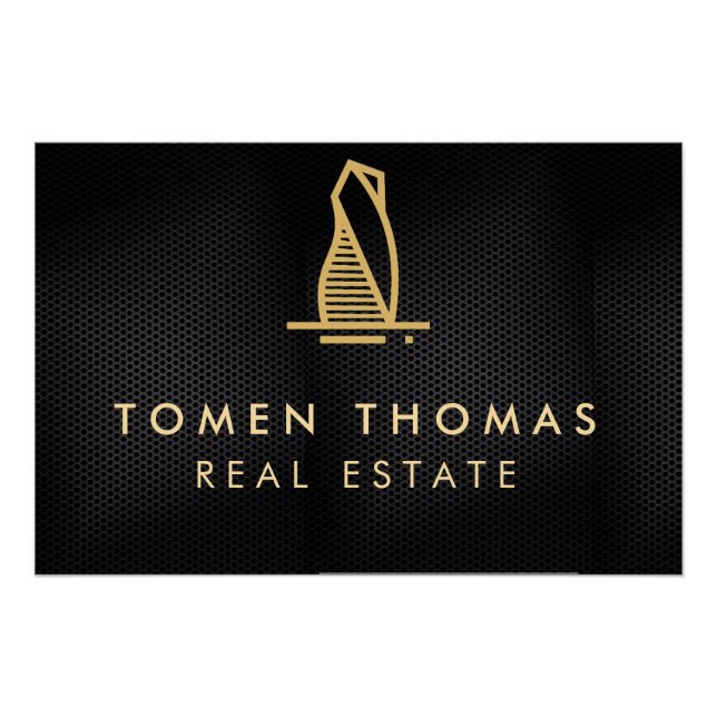 Póster Elegante inmueble metálico negro (Anverso)