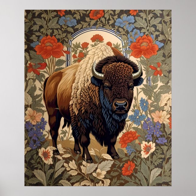 Póster Elegante inspirado por Bison William Morris (Frente)