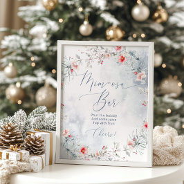 Póster Elegante invierno Poster bar Snow Mimosa