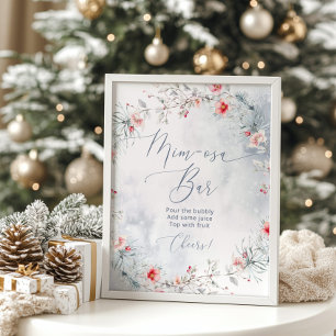 Póster Elegante invierno Poster bar Snow Mimosa