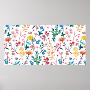Póster Elegante Jardín floreciente floral en mano pequeña