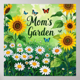 Póster Elegante jardín florido de mamá