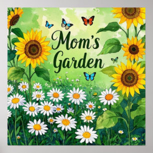 Póster Elegante jardín florido de mamá