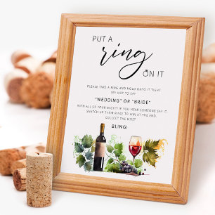 Póster Elegante Juego de Anillo Wine Tema Bridal Shower R