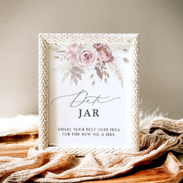 Póster Elegante juego de novias con Rosa de flores Jar