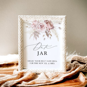 Póster Elegante juego de novias con Rosa de flores Jar