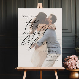 Póster Elegante La noche antes del ensayo foto bienvenida