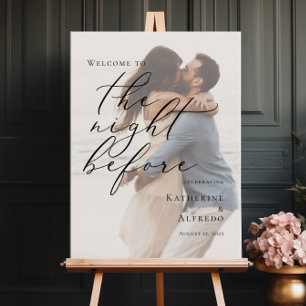 Póster Elegante La noche antes del ensayo foto bienvenida