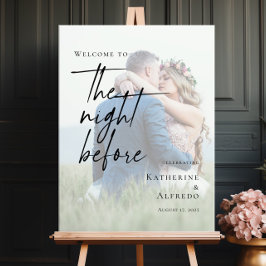 Póster Elegante La noche antes del ensayo foto bienvenida