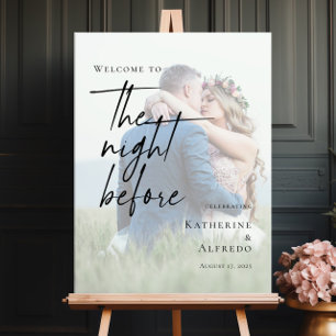 Póster Elegante La noche antes del ensayo foto bienvenida