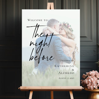 Póster Elegante La noche antes del ensayo foto bienvenida