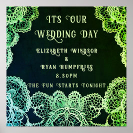 Póster Elegante Lace" Boda Invitación Colección