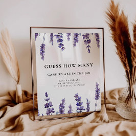 Póster Elegante lavanda Adivina cuántos juegos de ducha b