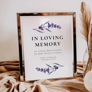 Póster Elegante Lavanda Floral En El Rótulo De La Memoria