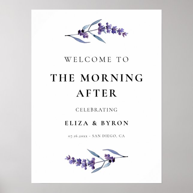 Póster Elegante lavanda por la mañana después del cartel  (Frente)