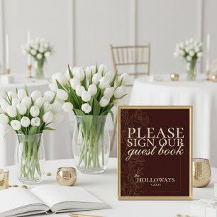 Póster Elegante libro de guion Mousse Brown Boda