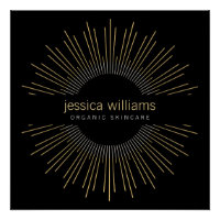 Elegante logo de Beauty Gold Sunburst sobre negro