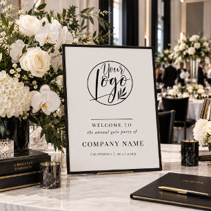 Póster Elegante Logotipo Corporativo Fiesta Anual de Gala