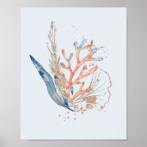 Elegante Mar Temático de Océano Coral Azul Rosa y