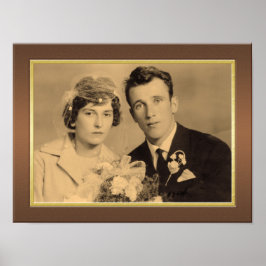 Póster Elegante marco de madera con personalizado de bord