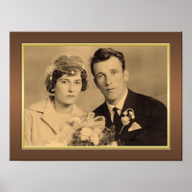 Póster Elegante marco de madera con personalizado de bord (Frente)