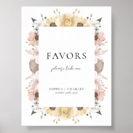 Póster Elegante matrimonio romántico floral floral