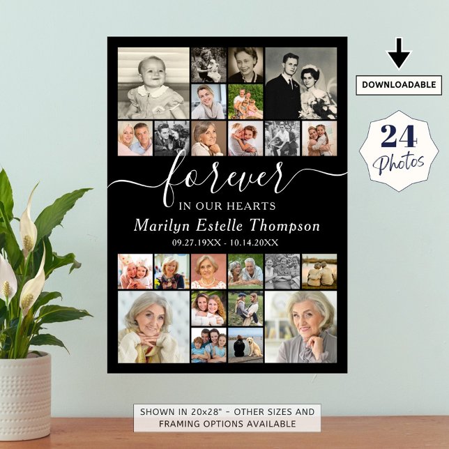 Póster Elegante Memorial Por Siempre en nuestros Corazone (Subido por el creador)