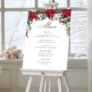 Póster Elegante menú Boda de Navidades de la Poinsettia R