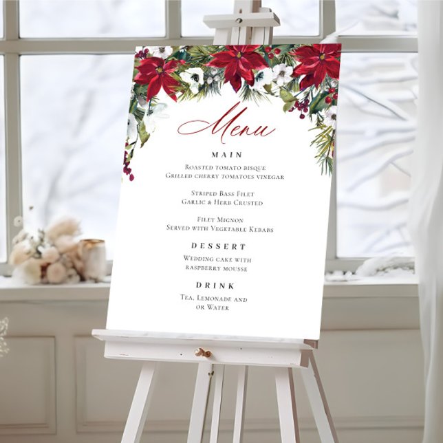 Póster Elegante menú Boda de Navidades de la Poinsettia R (Subido por el creador)