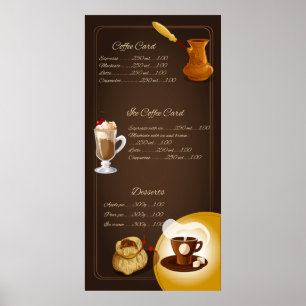 Póster Elegante menú de café ilustrado