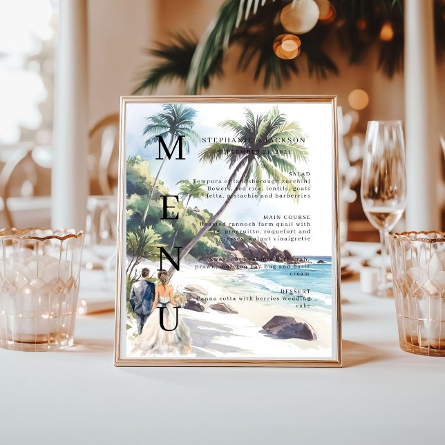 Póster Elegante menú del bar Boda clásico de la playa (Subido por el creador)