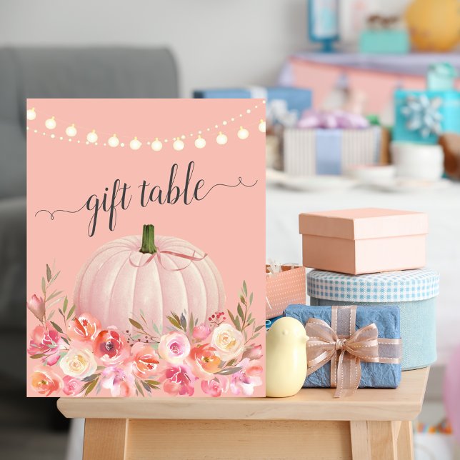 Póster Elegante mesa de regalo de ducha de calabaza de or (Subido por el creador)
