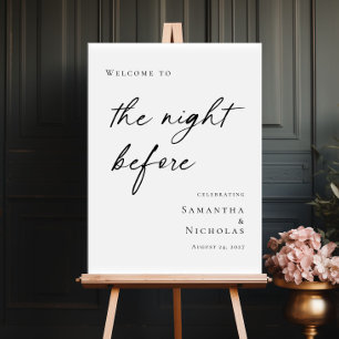 Póster Elegante minimal La noche antes de la ensayo bienv